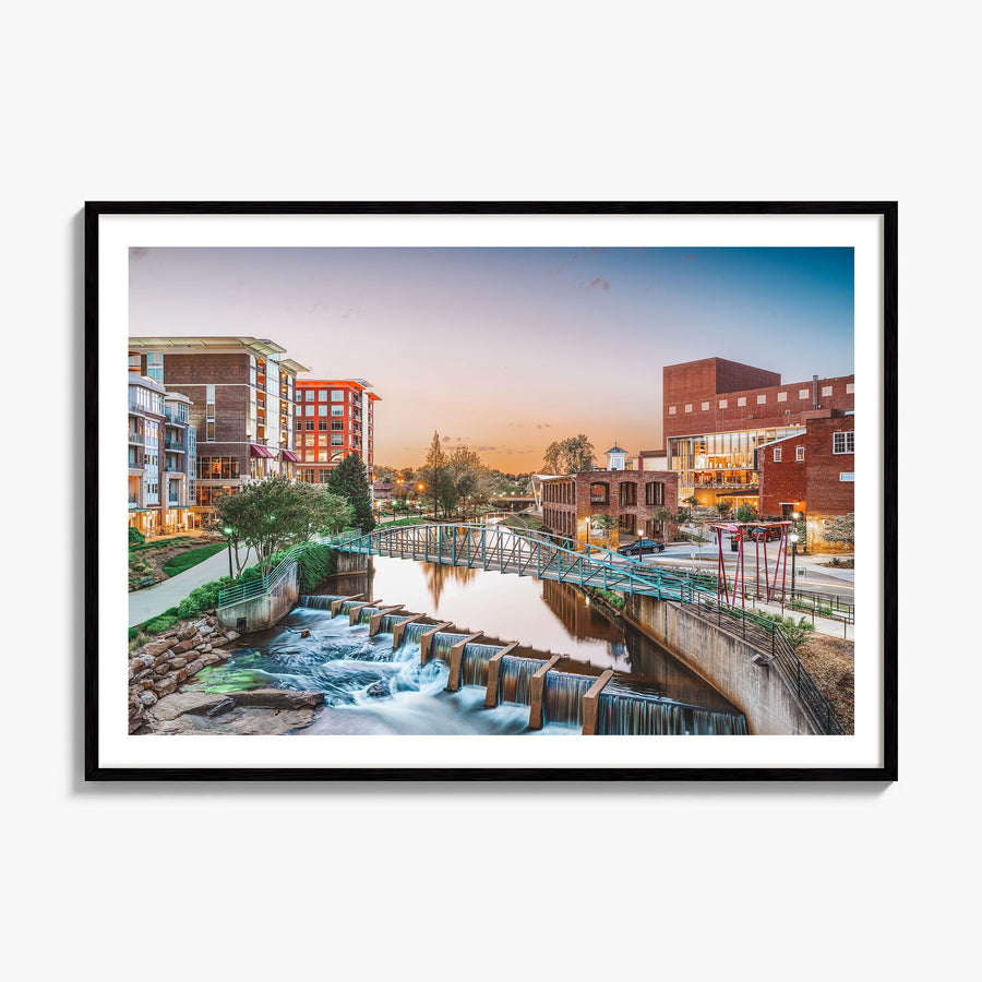 Greenville, South Carolina Photo Poster, framed poster mockup, white border