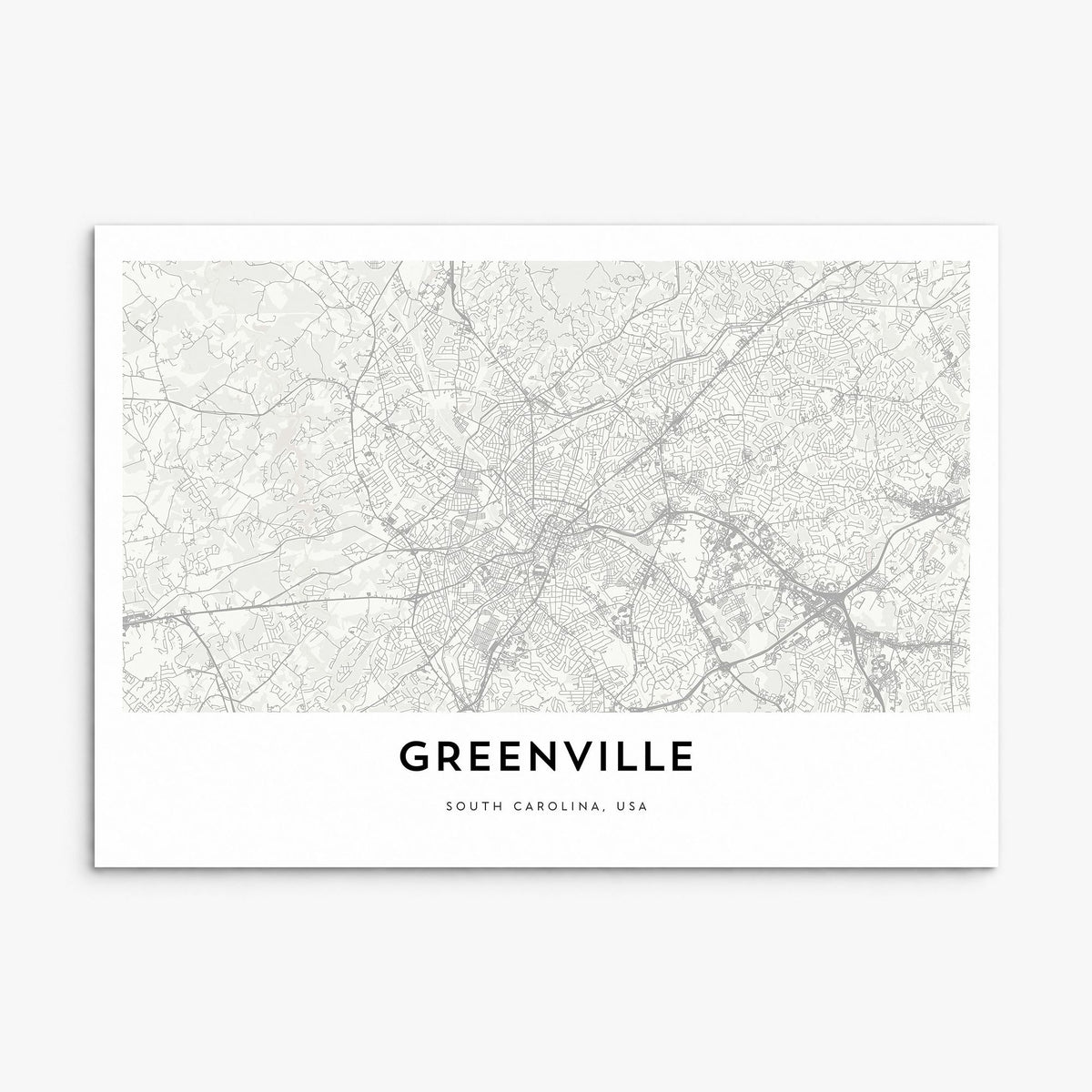Greenville, South Carolina Map Poster, print only (unframed)