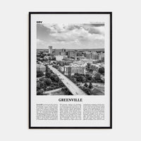 Greenville No 1 Poster Black Wood / 8x12 in Nbourhood Travel B&W Poster