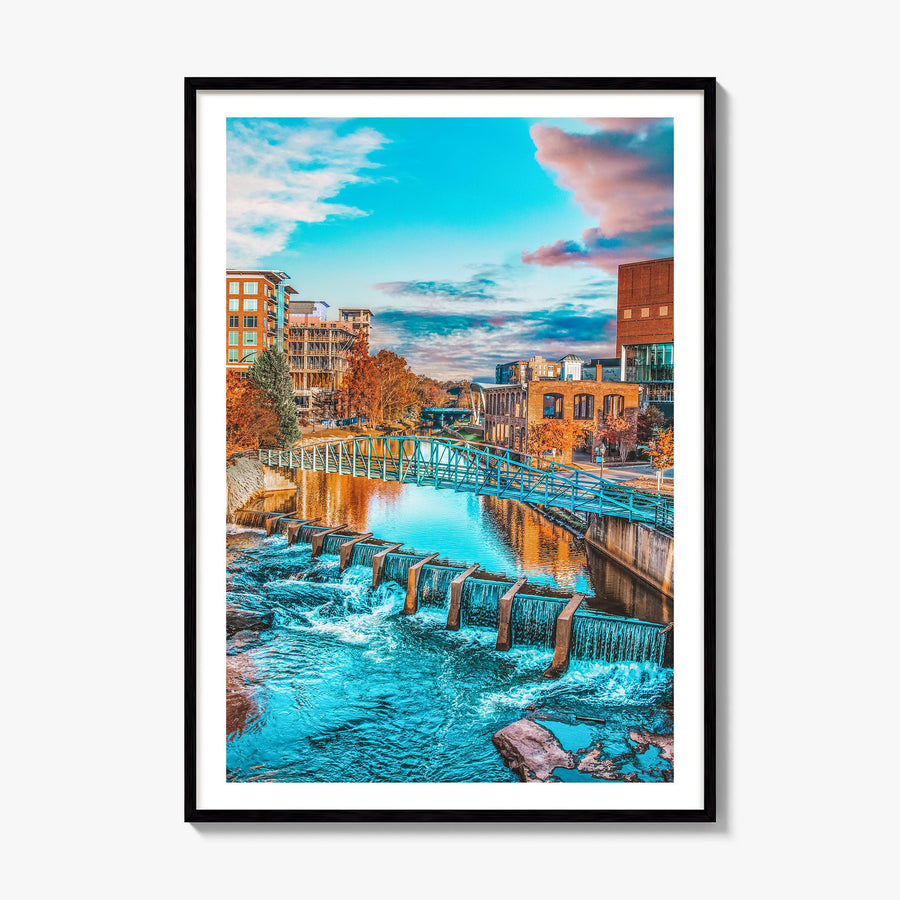 Greenville, South Carolina Photo No 1 Poster, framed poster mockup, white border