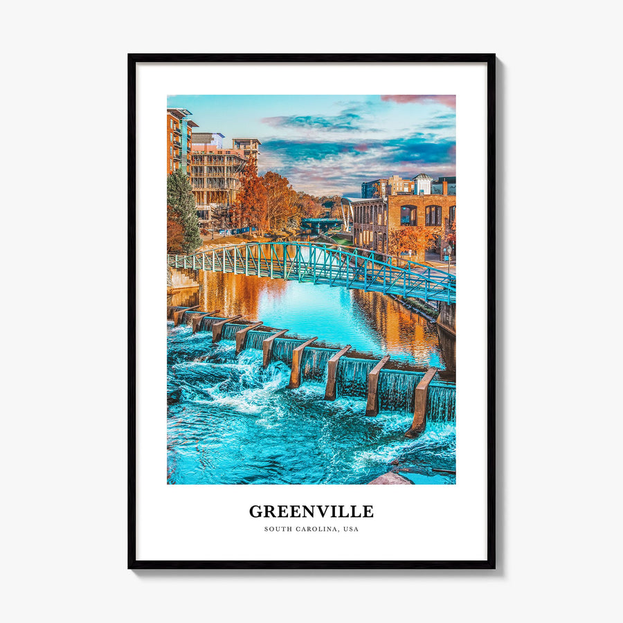 Greenville, South Carolina Classic No 2 Poster, framed poster mockup