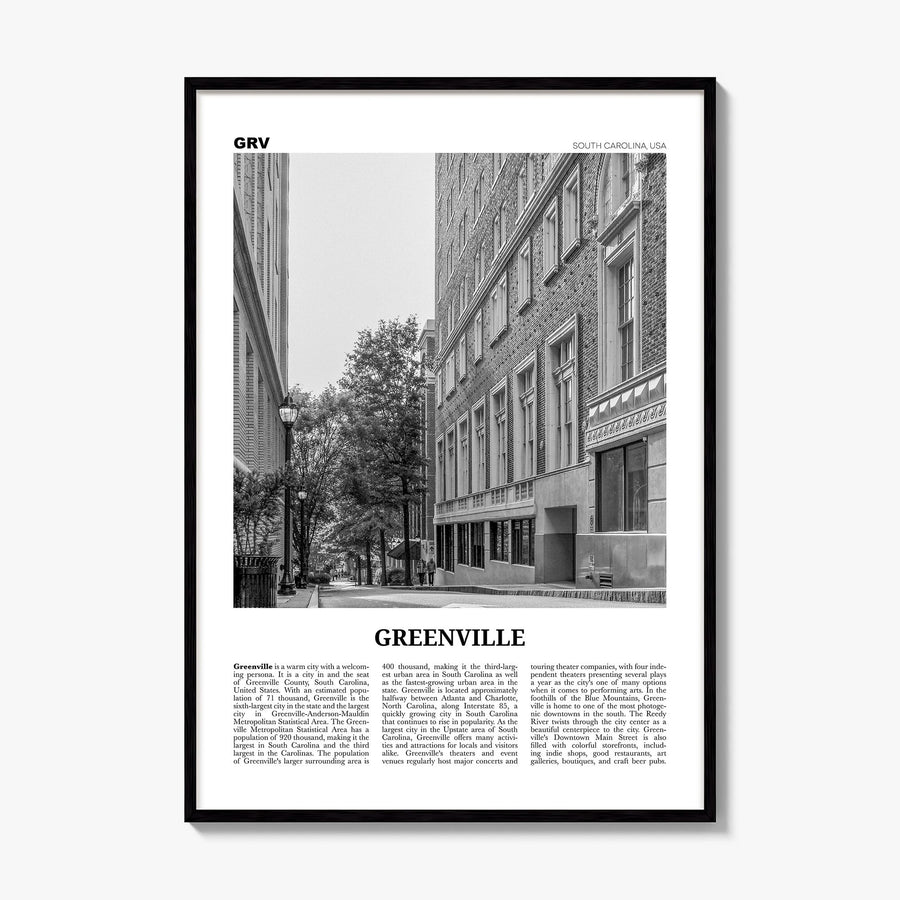 Greenville, South Carolina Newspaper No 2 Poster, framed poster mockup