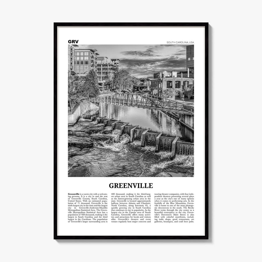 Greenville, South Carolina Newspaper No 3 Poster, framed poster mockup