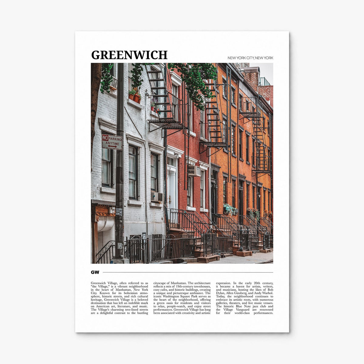 Greenwich, New York Travel Poster, print only (unframed)