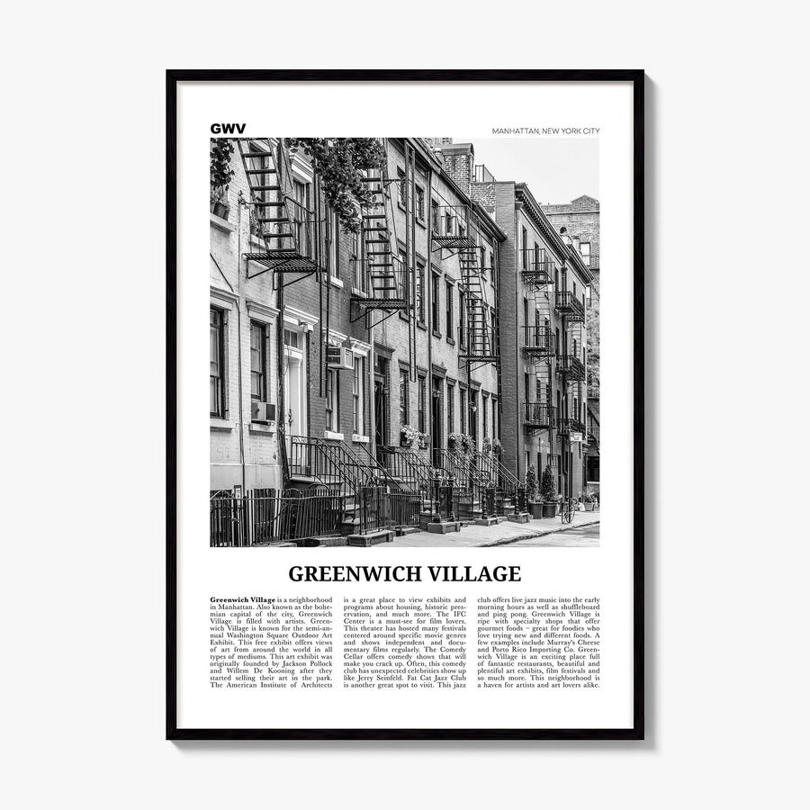 Greenwich Village Newspaper Poster, framed poster mockup