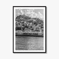 Grenada black & white photo poster of Caribbean – vertical wall art, unframed print shown in interior mockup
