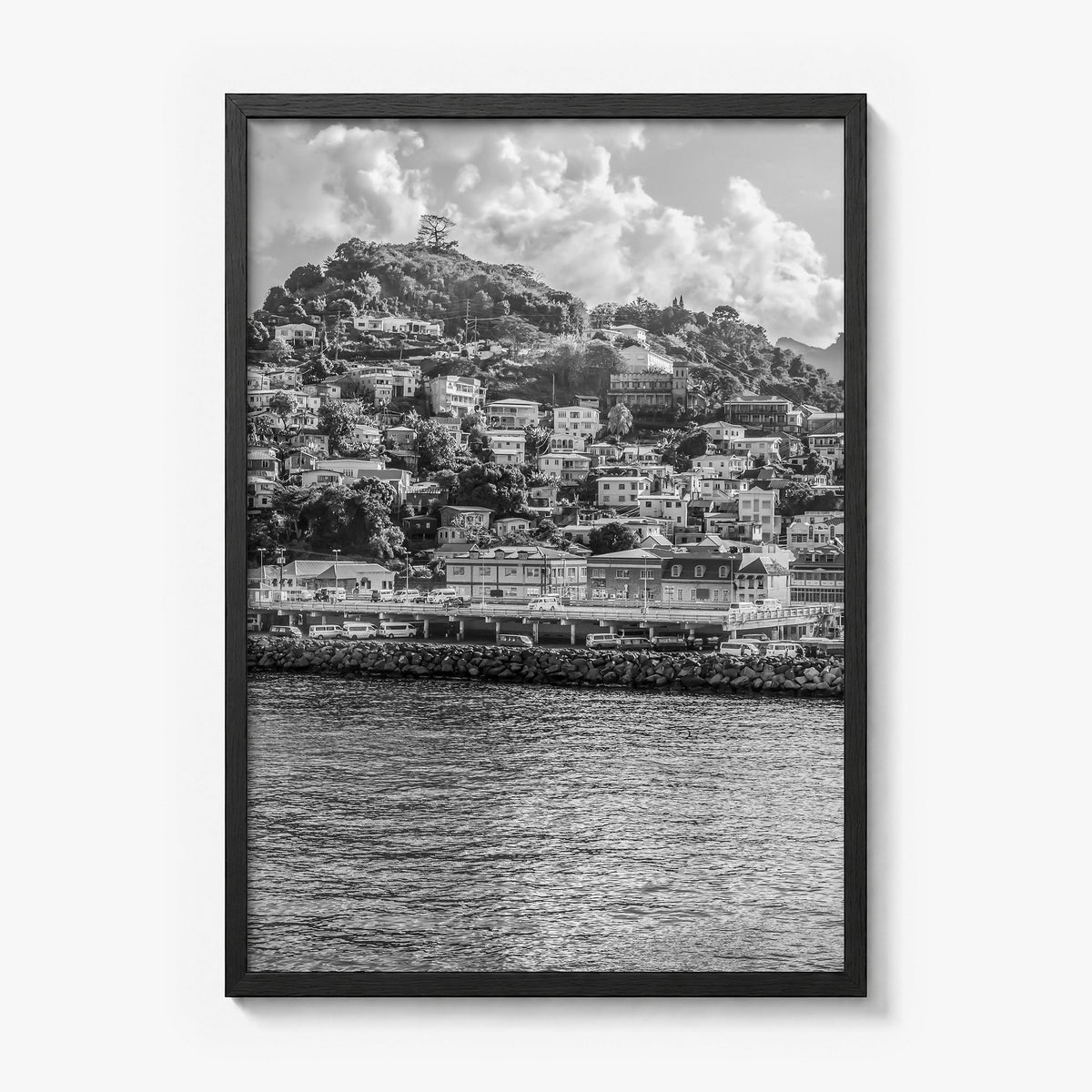 Grenada Photo Poster in a black wood frame, full image (no border)