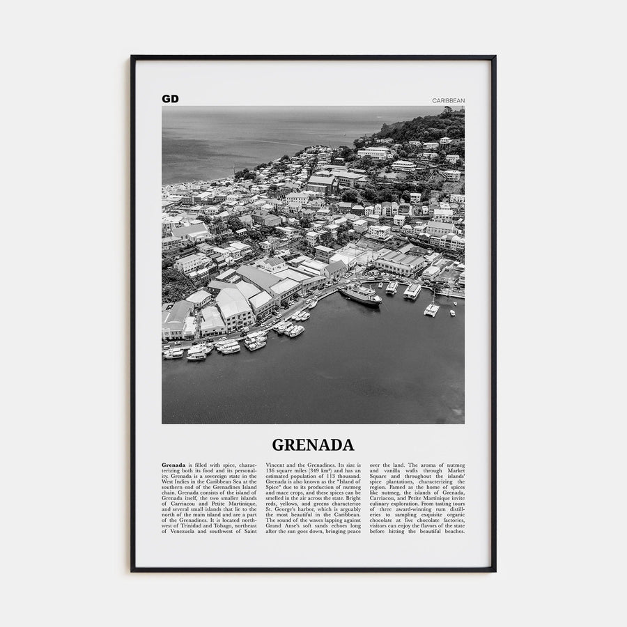 Grenada Poster None / 8x12 in Nbourhood Travel B&W Poster