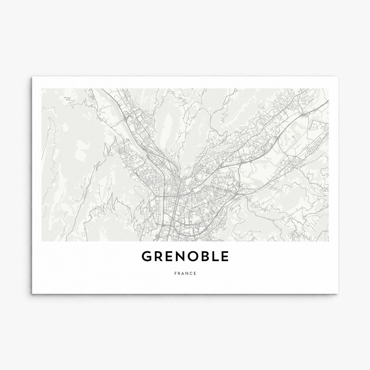 Grenoble Map Poster, print only (unframed)