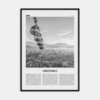 Grenoble Poster Black Wood / 8x12 in Nbourhood Travel B&W Poster