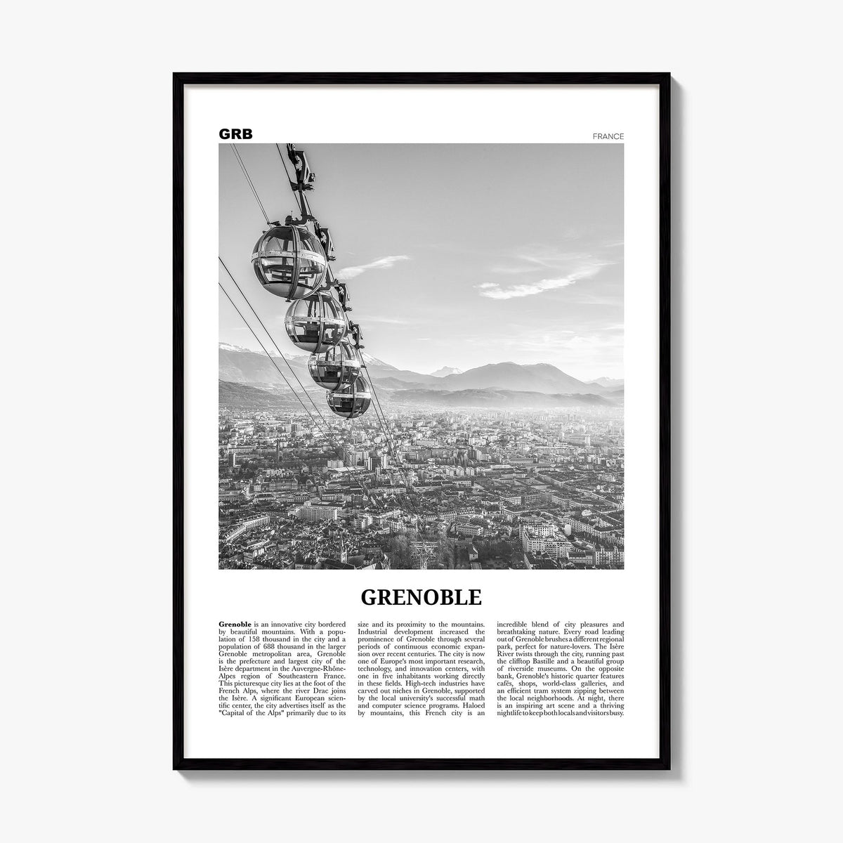 Grenoble Newspaper Poster, framed poster mockup