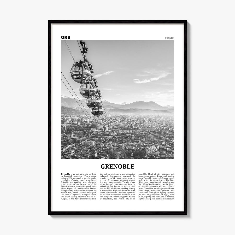 Grenoble Newspaper Poster, framed poster mockup