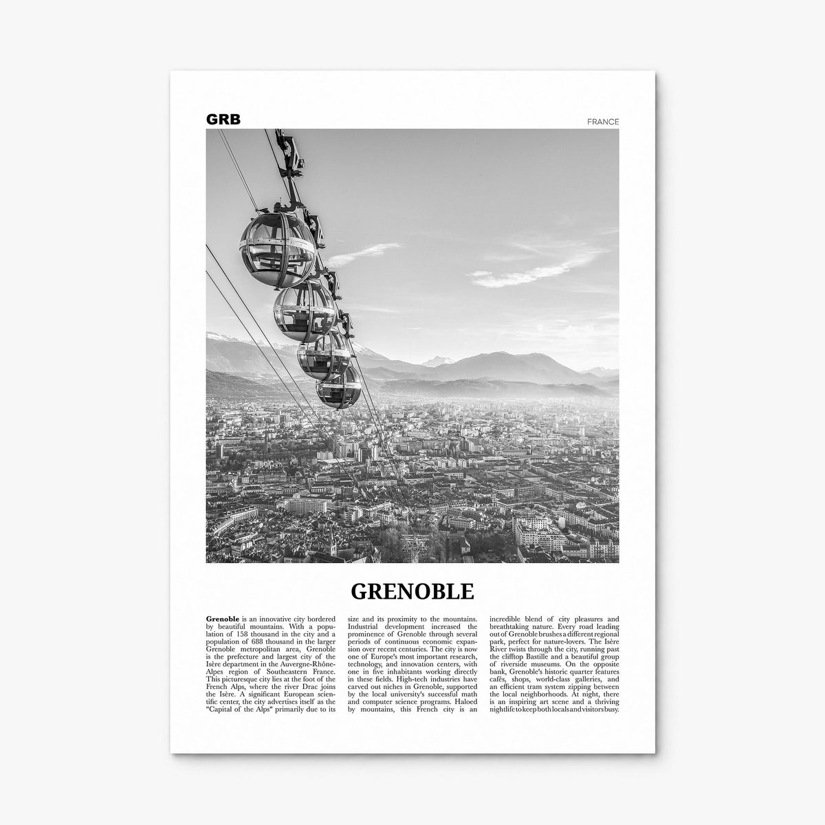 Grenoble Newspaper Poster, print only (unframed)