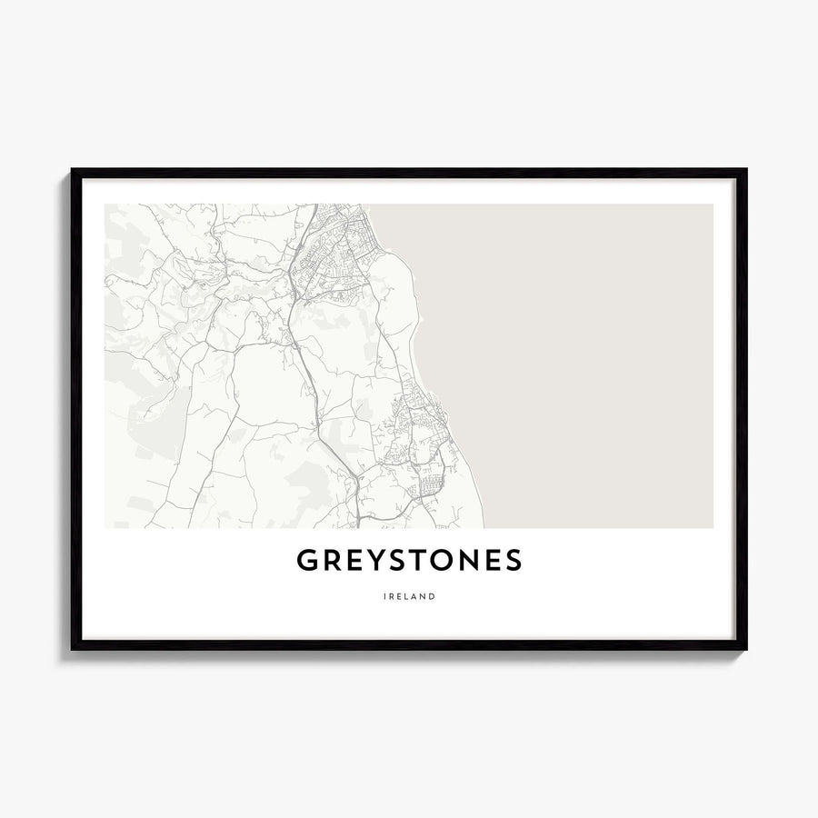 Greystones Map Poster, framed poster mockup