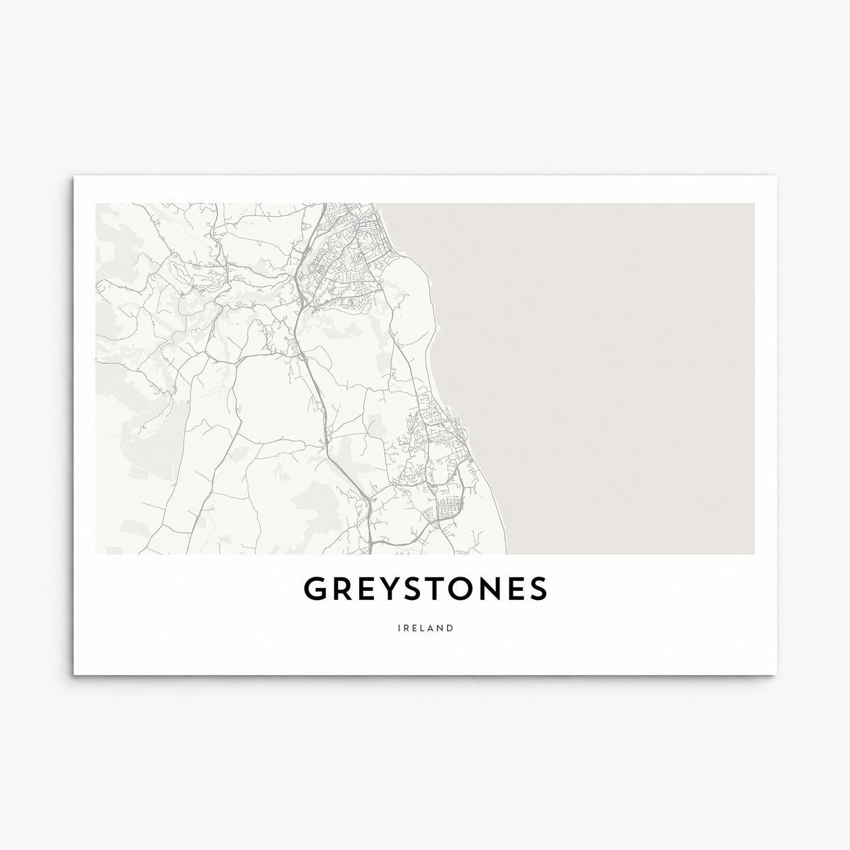 Greystones Map Poster, print only (unframed)