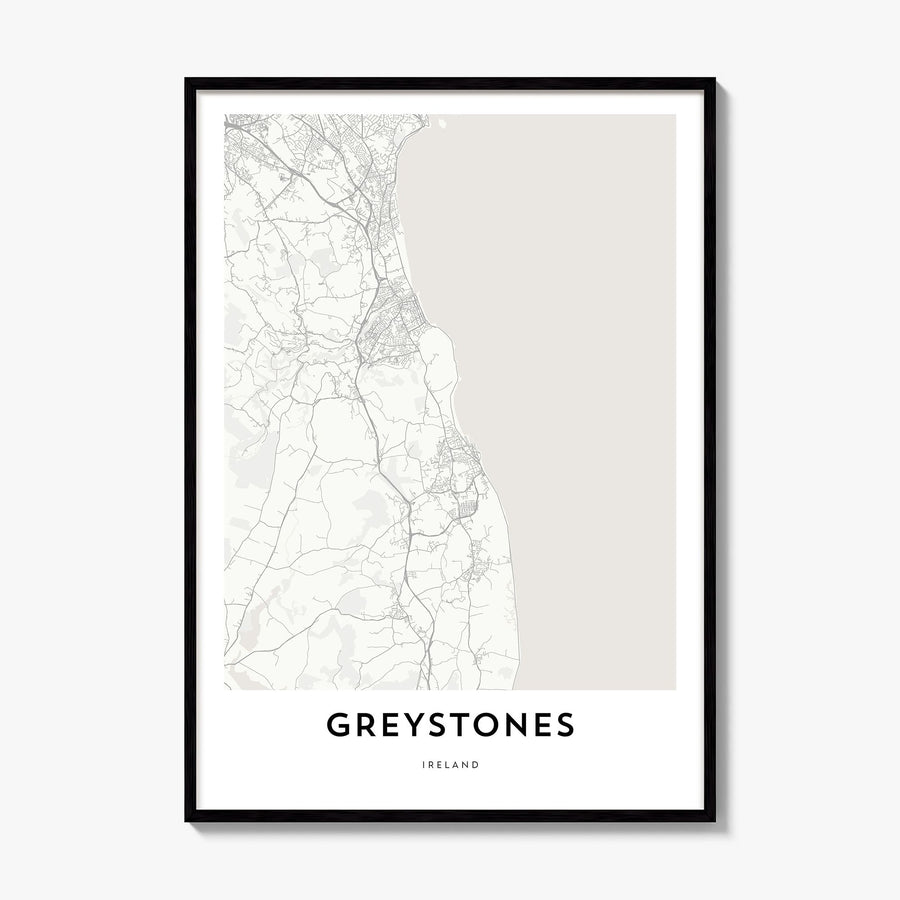 Greystones Map Poster, framed poster mockup