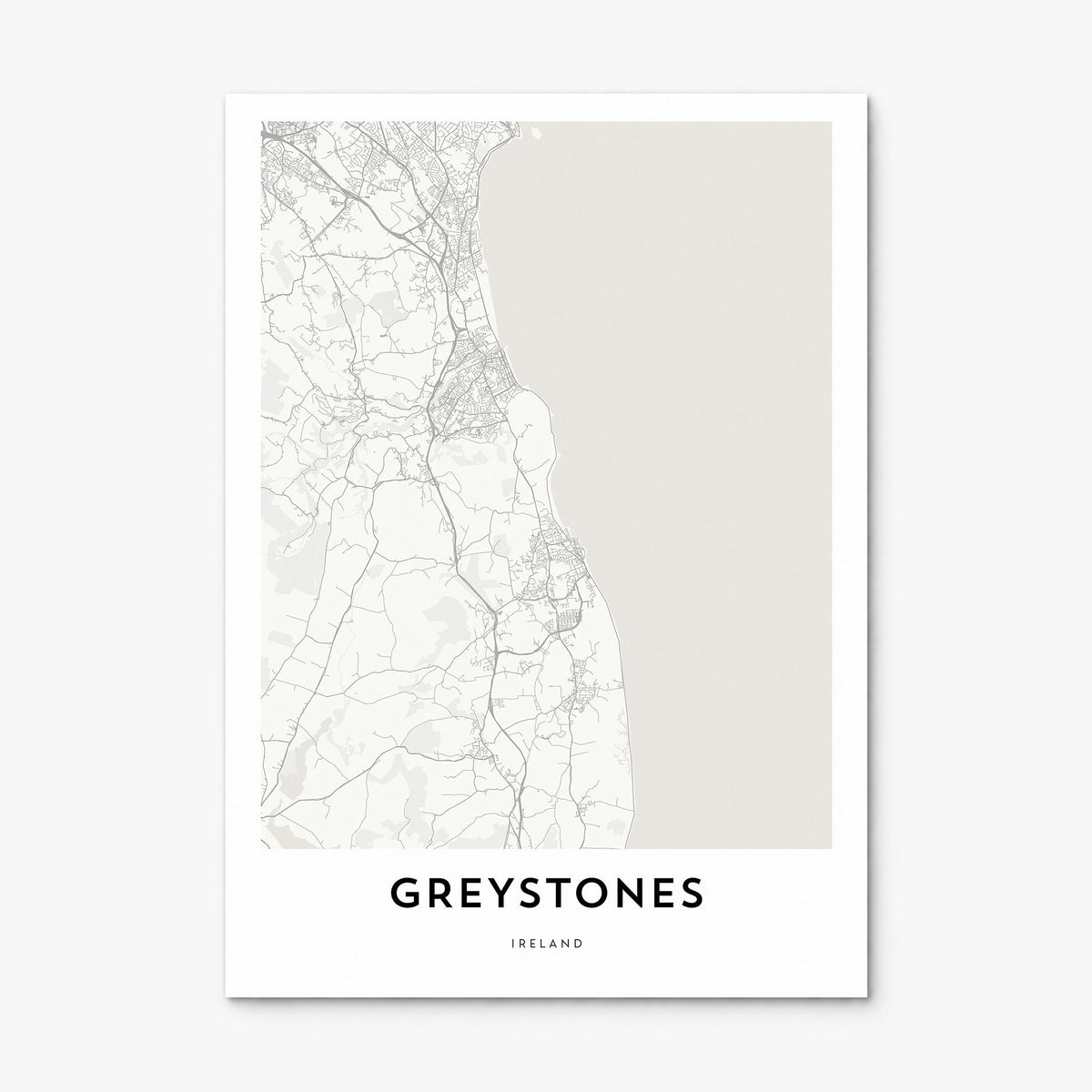 Greystones Map Poster, print only (unframed)
