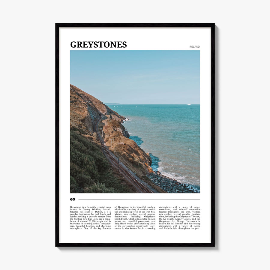 Greystones Travel Poster, framed poster mockup