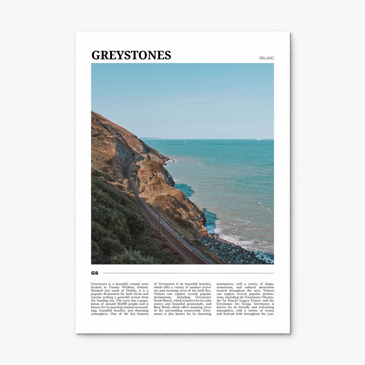 Greystones Travel Poster, print only (unframed)