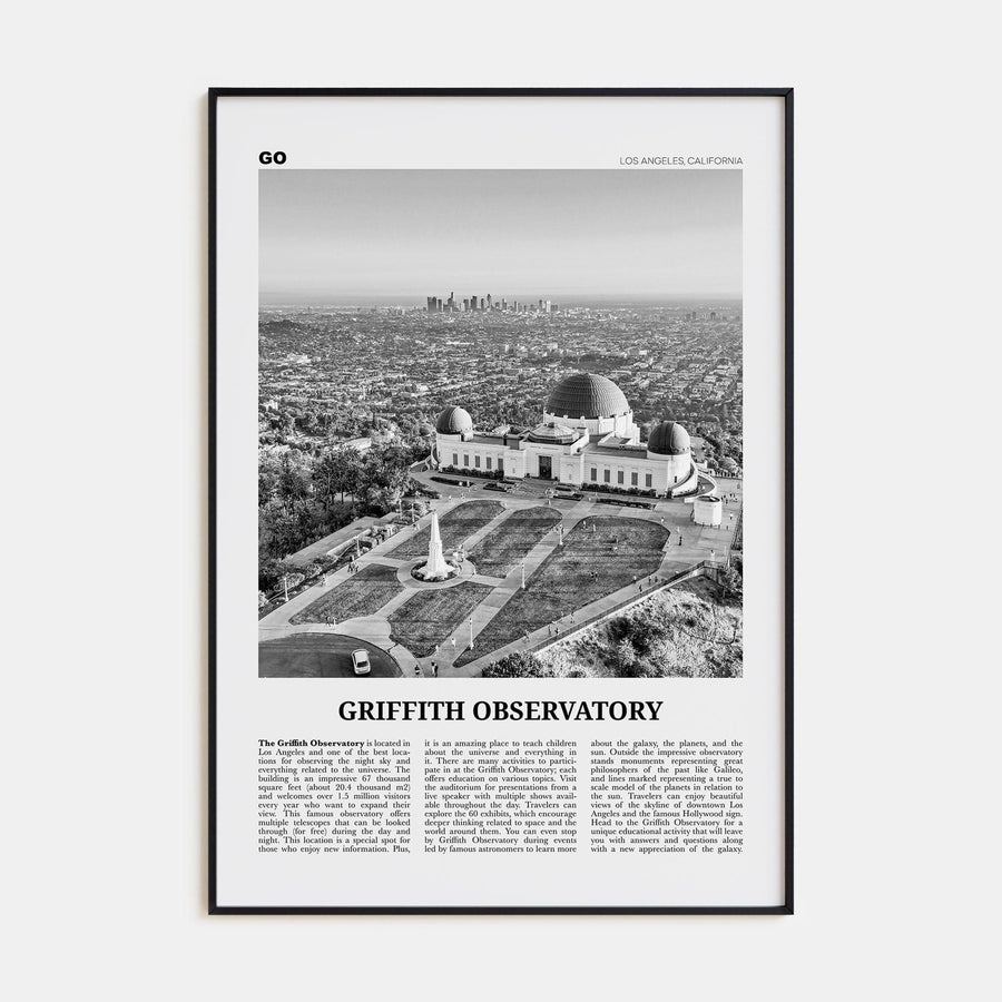 Griffith Observatory Poster None / 8x12 in Nbourhood Travel B&W Poster