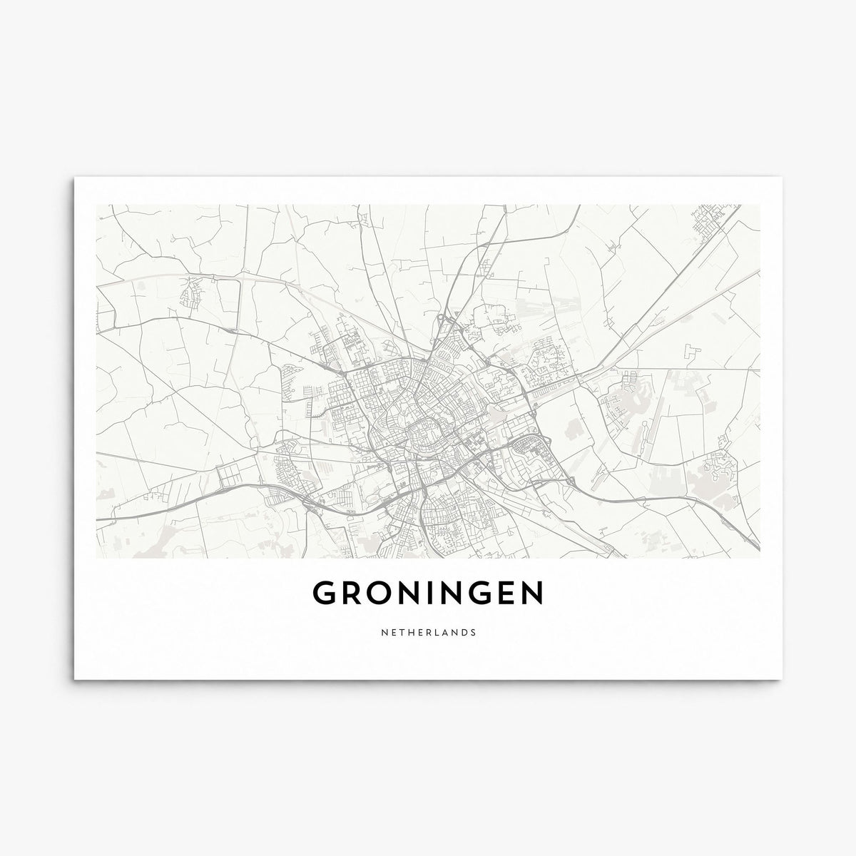 Groningen Map Poster, print only (unframed)