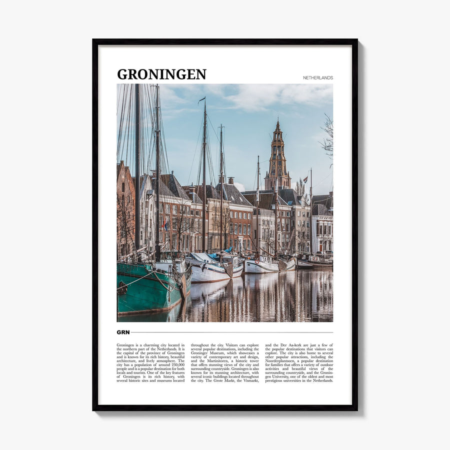 Groningen Travel Poster, framed poster mockup