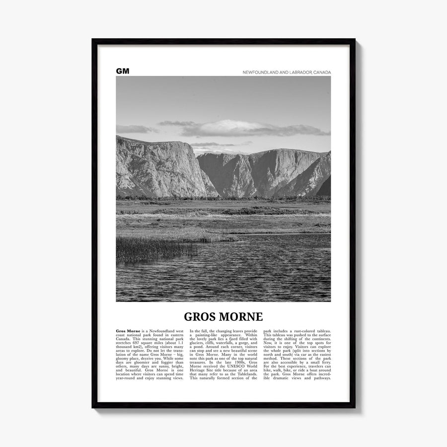 Gros Morne Newspaper Poster, framed poster mockup