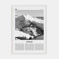 Gstaad Poster White Wood / 8x12 in Nbourhood Travel B&W Poster