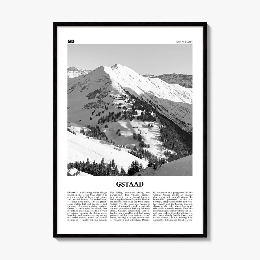 Gstaad Newspaper Poster, framed poster mockup