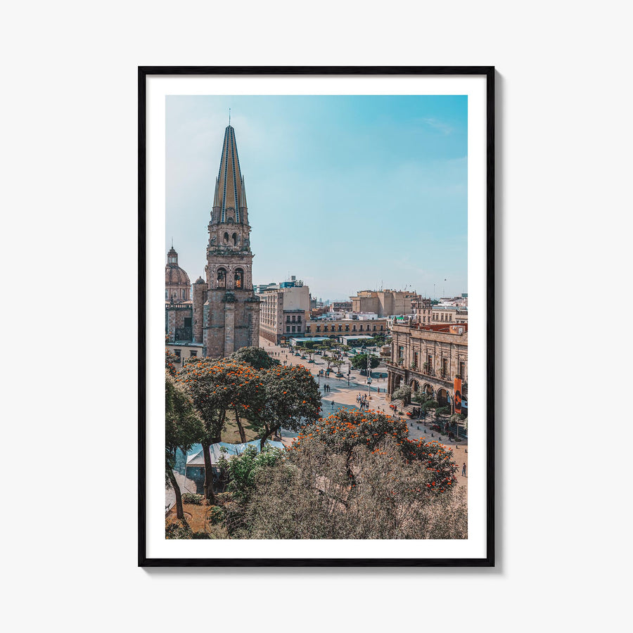Guadalajara colorful photo poster of Mexico – vertical wall art, unframed print shown in interior mockup