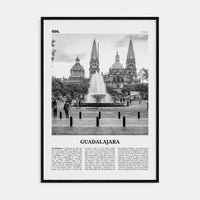 Guadalajara No 1 Poster Black Wood / 8x12 in Nbourhood Travel B&W Poster