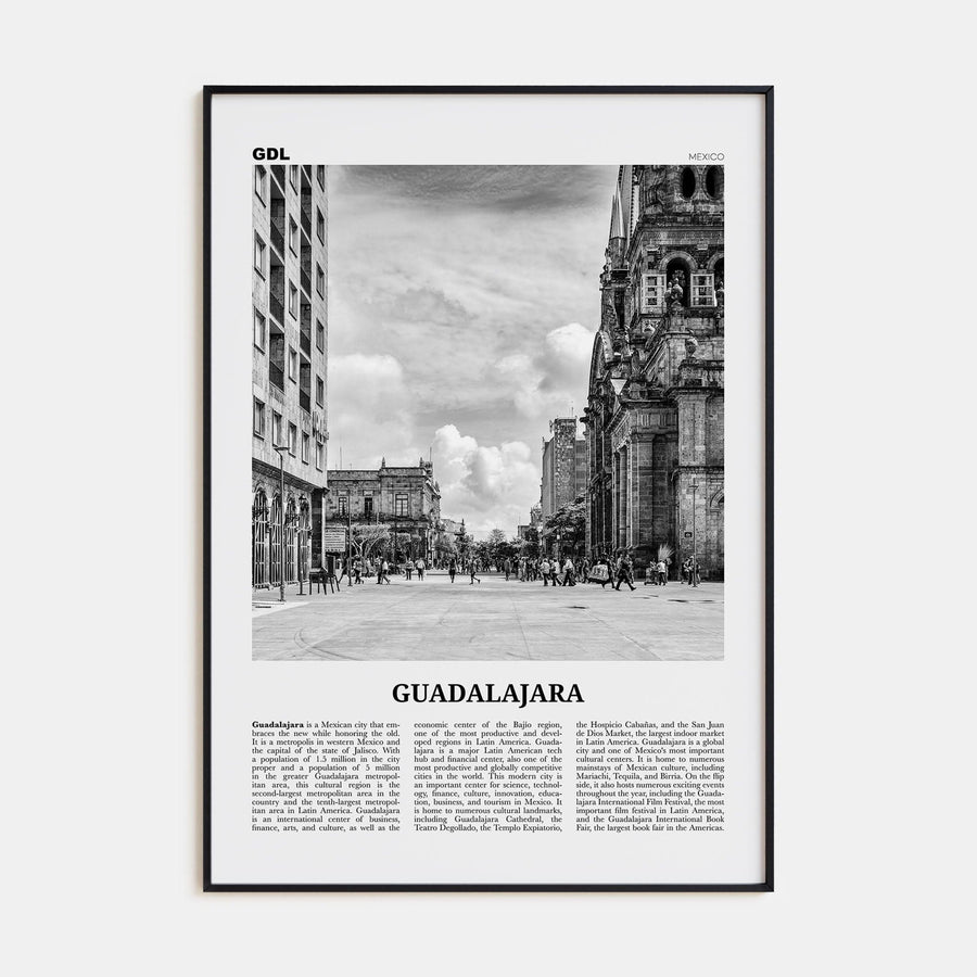 Guadalajara No 2 Poster None / 8x12 in Nbourhood Travel B&W Poster