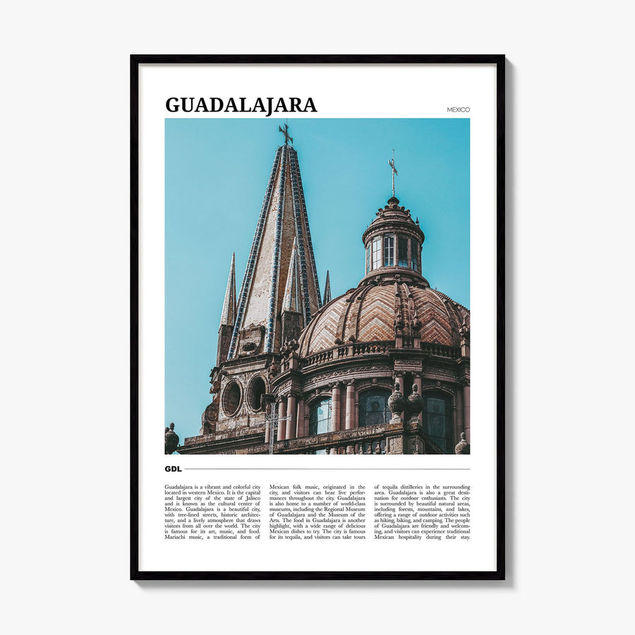 Guadalajara Travel Poster, framed poster mockup