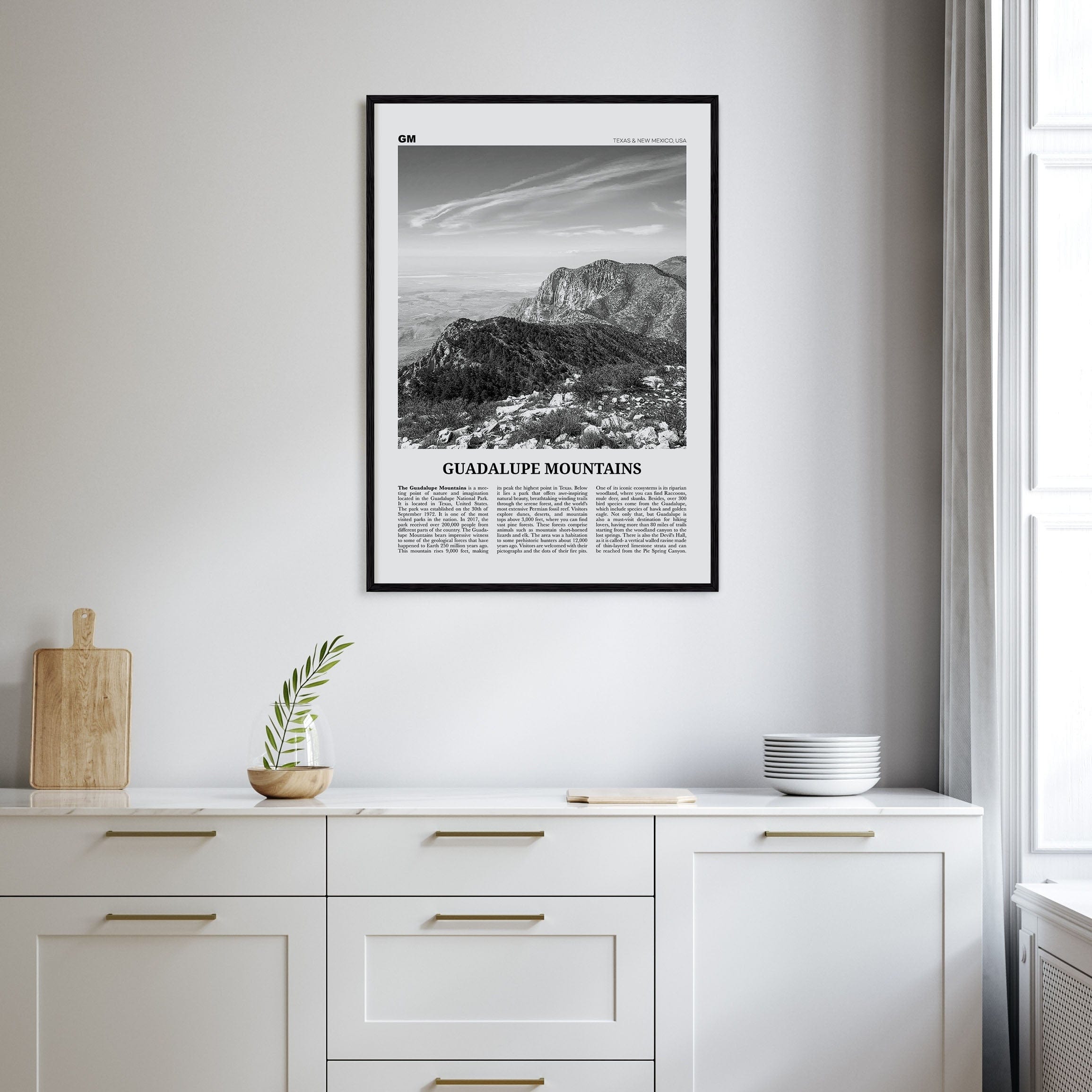 Guadalupe Mountains Poster Nbourhood Travel B&W Poster