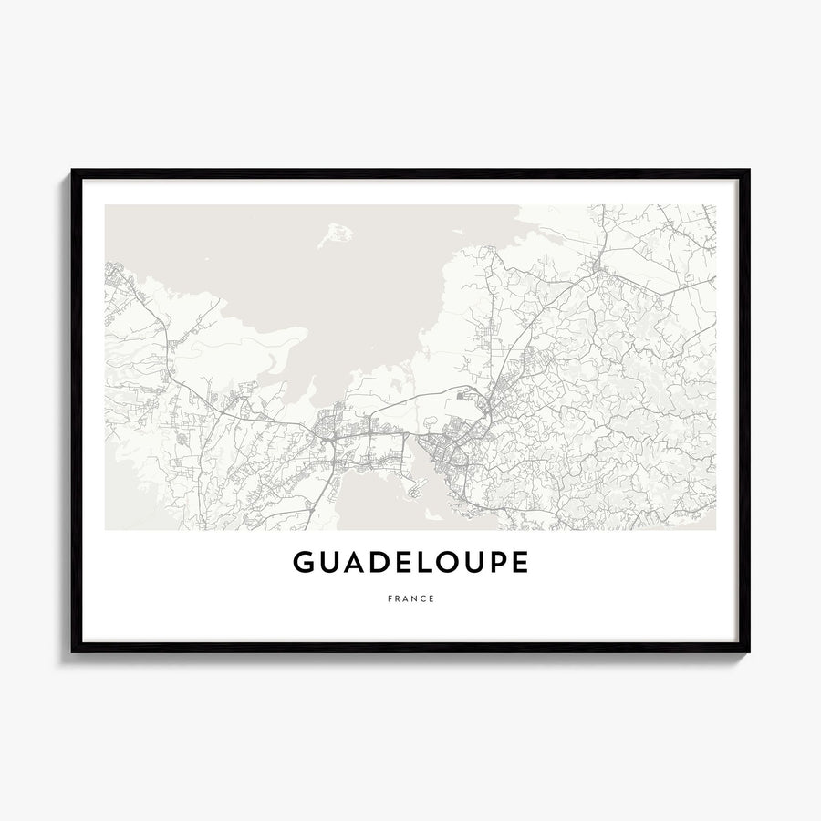 Guadeloupe Map Poster, framed poster mockup