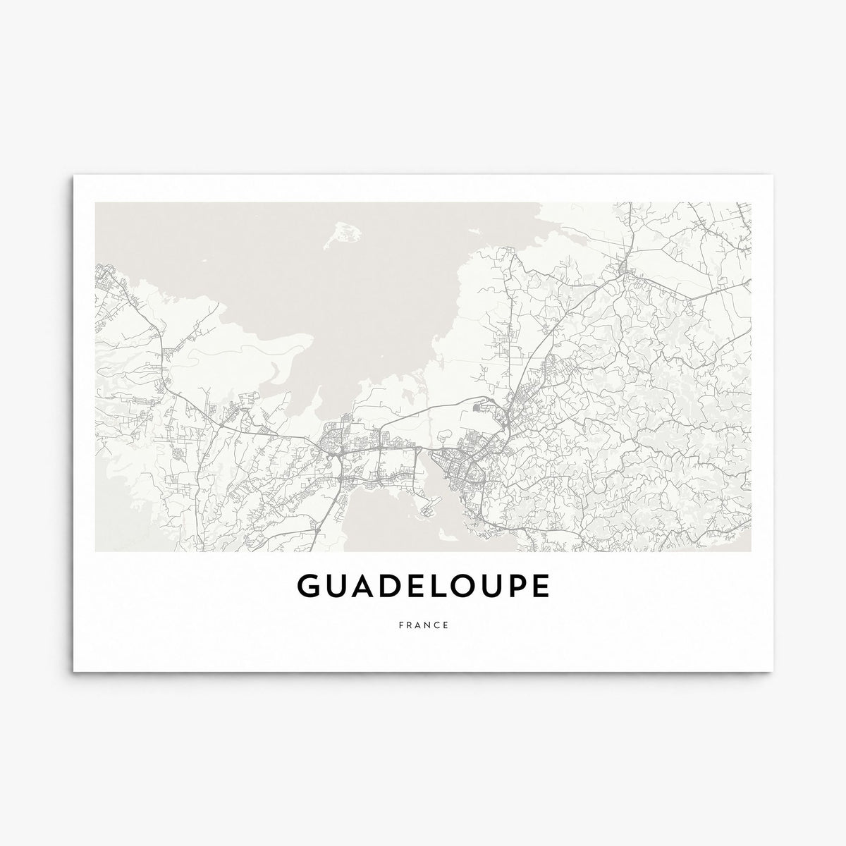 Guadeloupe Map Poster, print only (unframed)