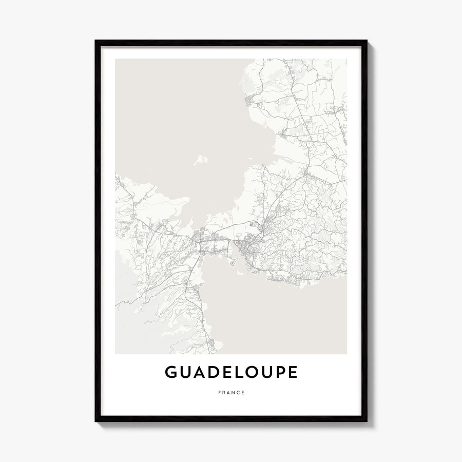 Guadeloupe Map Poster, framed poster mockup