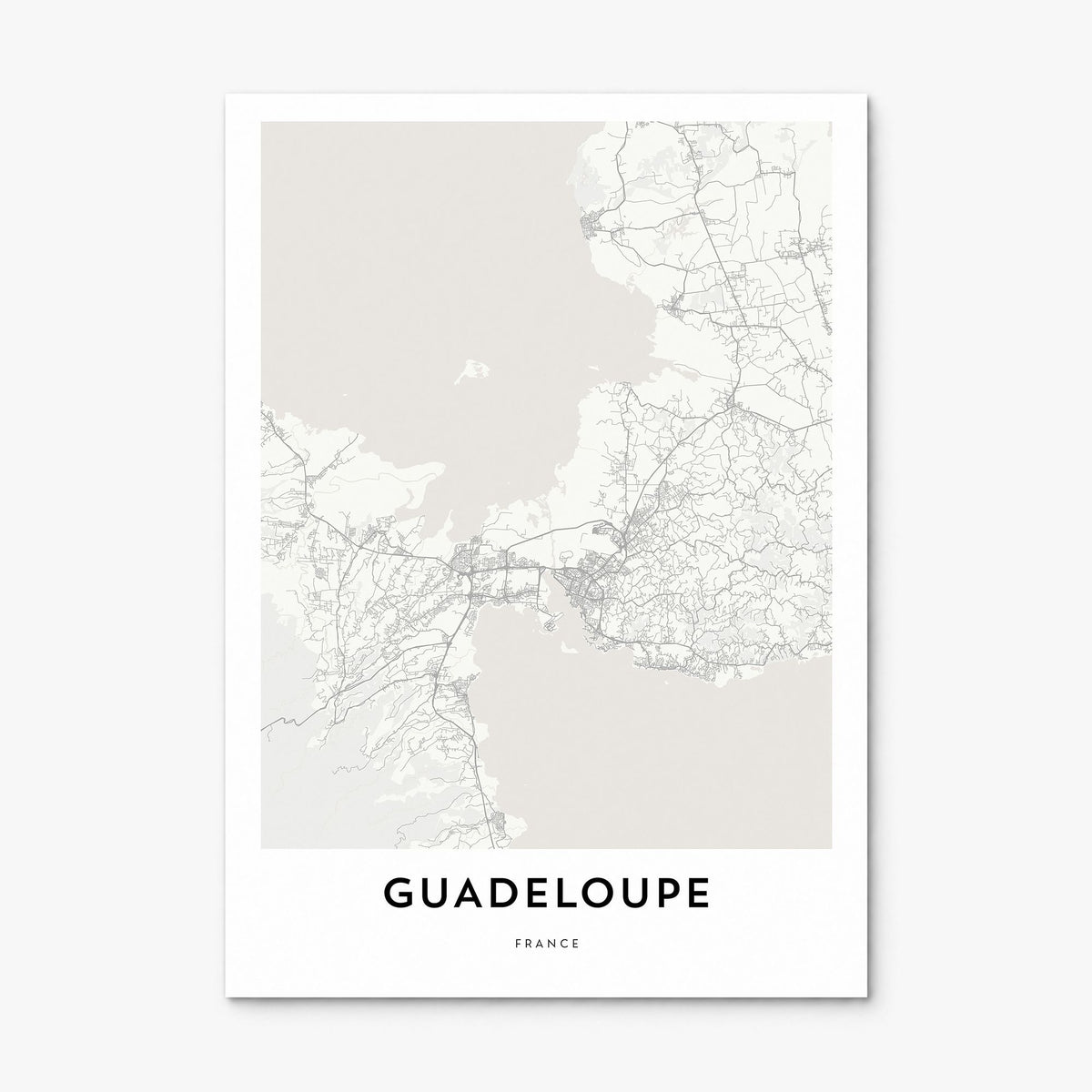 Guadeloupe Map Poster, print only (unframed)