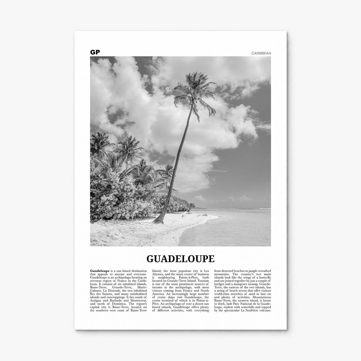Guadeloupe Newspaper Poster, print only (unframed)