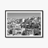 Guanajuato City black & white photo poster of Mexico – horizontal wall art, unframed print shown in interior mockup