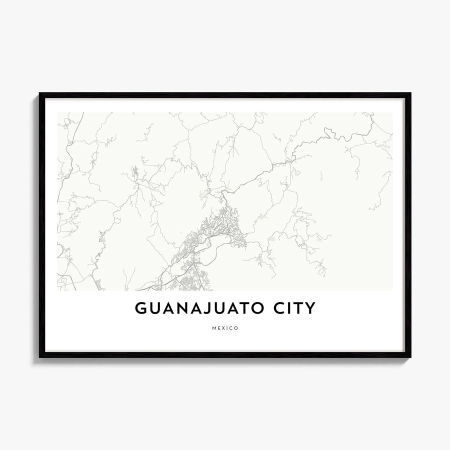 Guanajuato City Map Poster, framed poster mockup