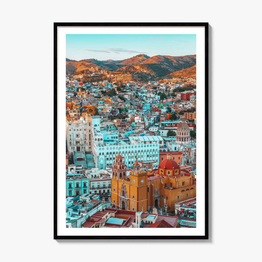 Guanajuato City Photo Poster, framed poster mockup, white border