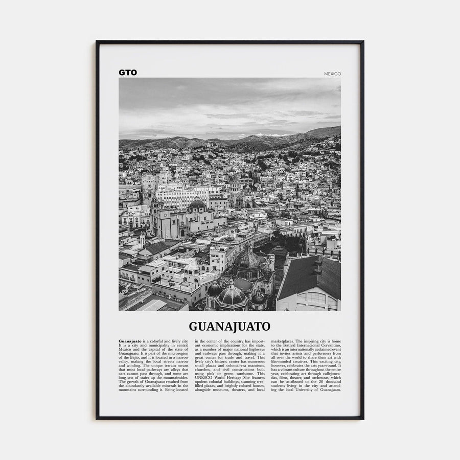 Guanajuato City Poster None / 8x12 in Nbourhood Travel B&W Poster