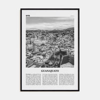 Guanajuato City Poster Black Wood / 8x12 in Nbourhood Travel B&W Poster