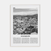 Guanajuato City Poster White Wood / 8x12 in Nbourhood Travel B&W Poster