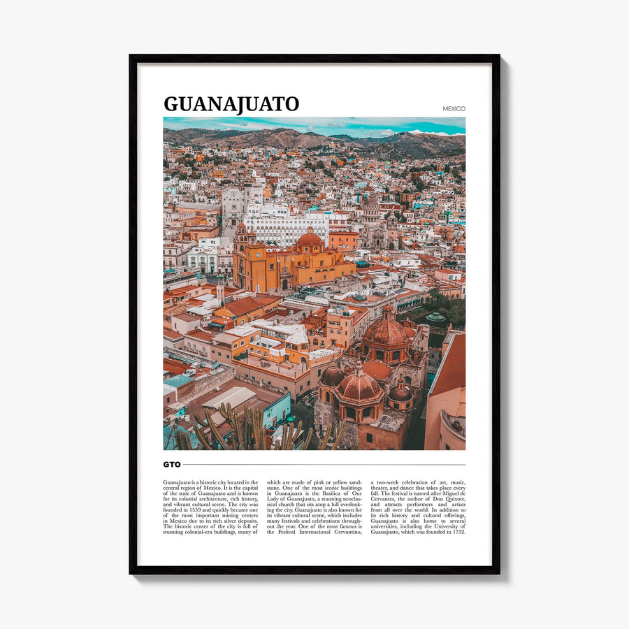 Guanajuato City Travel Poster, framed poster mockup