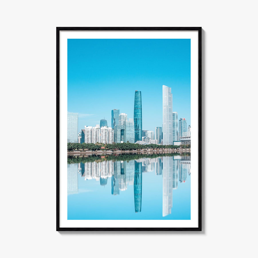 Guangzhou colorful photo poster of China – vertical wall art, unframed print shown in interior mockup
