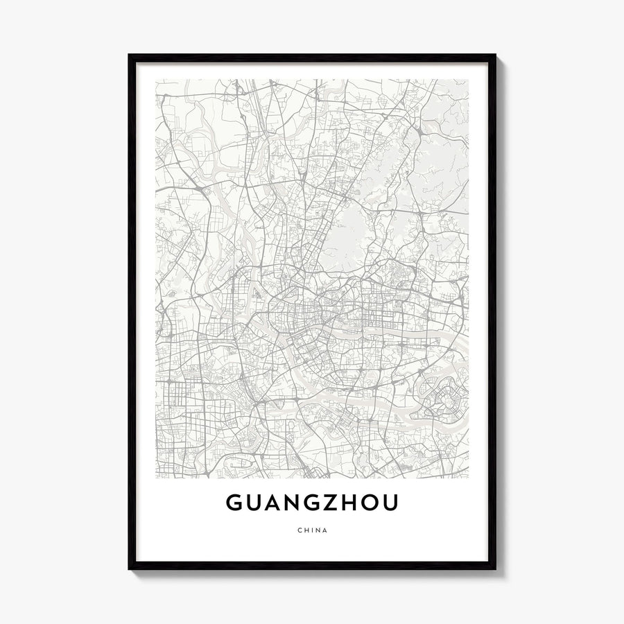 Guangzhou Map Poster, framed poster mockup