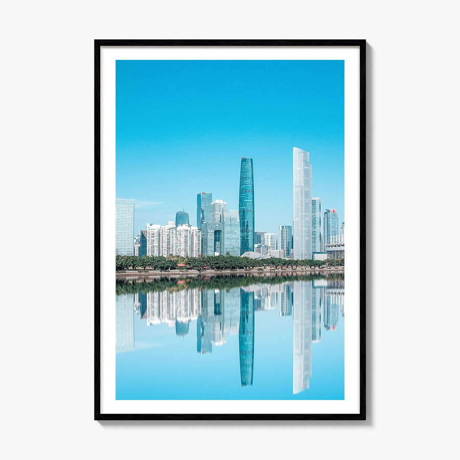 Guangzhou Photo Poster, framed poster mockup, white border