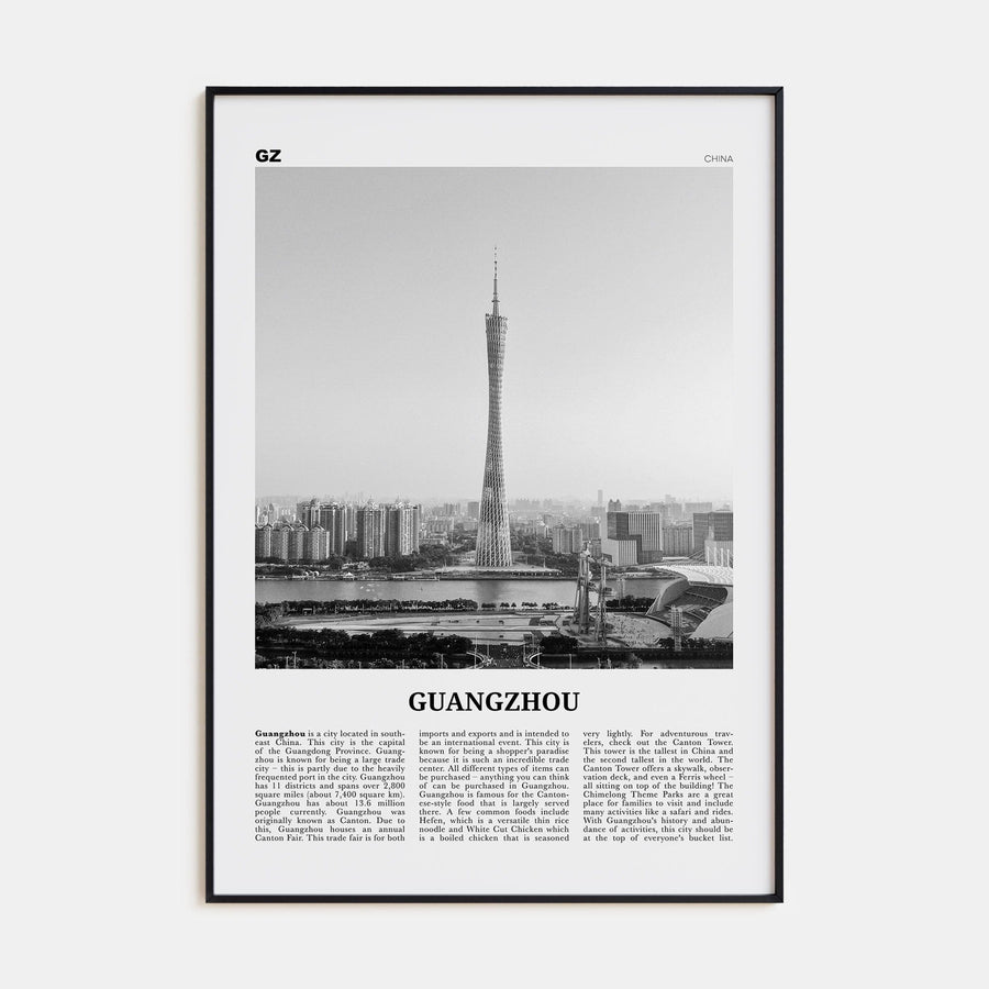 Guangzhou Poster None / 8x12 in Nbourhood Travel B&W Poster